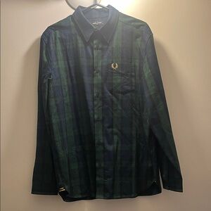 Fred Perry Dark Green and Navy Check Shirt